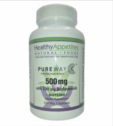 HEALTHY APPETITES PureWay-C 500mg Caps, 120 Vegetarian Capsules