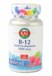 KAL B-12 Methylcobalamin Red Raspberry, 1000 mcg, 90 Tablets