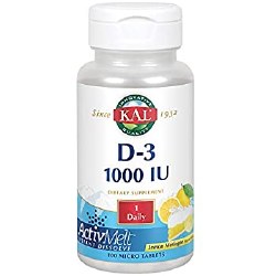 KAL D-3 Dietary Supplement Lemon Meringe, 1000 IU, 100