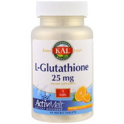 KAL L-Glutathione 25 mg, ActivMelt Orange, 90 micro tablets