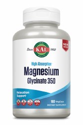 KAL Magnesium Glycinate 350, 160 vegcaps