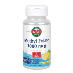 KAL Methyl Folate 1000 mcg, ActivMelt Lemon, 60 softgels