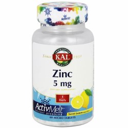 KAL Zinc 5 mg, ActivMelt Sweet Lemon, 60 micro tablets