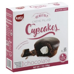 KATZ Gluten-Free Creme Filled Chocolate Cupcakes, 4 Cupcakes