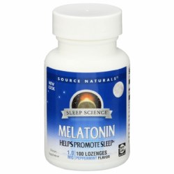 SOURCE NATURALS Melatonin 1 mg, Peppermint flavor, 100 lozenges