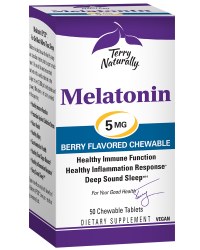 TERRY NATURALLY Melatonin 5MG Chewable Berry, 50 Tablets