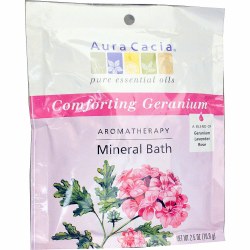 AURA CACIA Aromatherapy Mineral Bath, Comforting Geranium, 2.5 oz