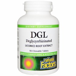 NATURAL FACTORS DGL Licorice Root Extract, 90 Chewable Tablets