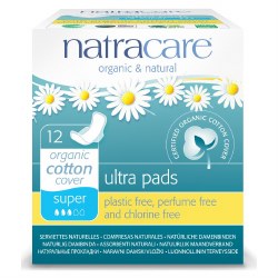 NATRACARE Organic and Natural Ultra Pads Super, 12 pads