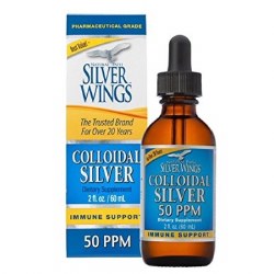 NATURAL PATH SILVER WINGS Colloidal Silver Immune Support 50 PPM, 2 fl oz dropper