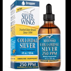 NATURAL PATH SILVER WINGS Colloidal Silver Immune Support 250 PPM, 4 fl oz dropper