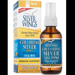 NATURAL PATH SILVER WINGS Colloidal Silver Immune Support 500 PPM, 2 fl oz spray