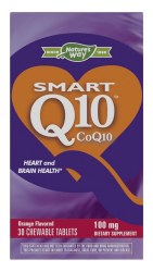 NATURE'S WAY Smart CoQ10, Orange Flavored, 30 chewable tablets