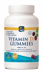 NORDIC NATURALS Vitamin D3 Gummies Wild Berry, 1000 IU, 120 Gummies