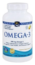 NORDIC NATURALS Omega-3 Lemon, 690 mg, 120 Softgels