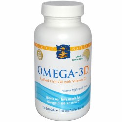 NORDIC NATURALS Omega-3D Lemon, 1000 mg, 120 Softgels