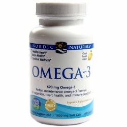 NORDIC NATURALS Omega-3 Lemon, 690 mg, 60 Softgels