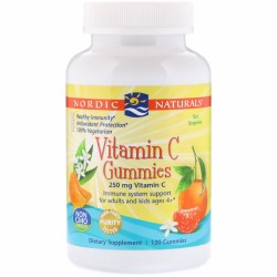 NORDIC NATURALS Vitamin C Gummies Tart Tangerine, 250 mg, 120 Gummies