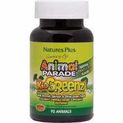 NATURE'S PLUS Animal Parade® KidGreenz® Children's Chewable with Whole Food Concentrates Tropical Fruit, 90 Animal-Shaped Tablets