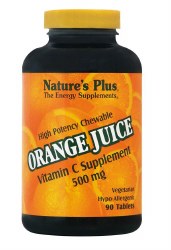 NATURE'S PLUS Chewable Orange Juice 500 mg, 90 chewables