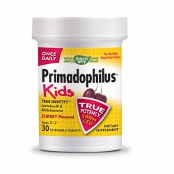 NATURE'S WAY Primadophilus Kids, Cherry flavored, 30 chewable tablets