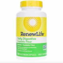 RENEW LIFE Daily Digestive Prebiotic Fiber, 150 Capsules