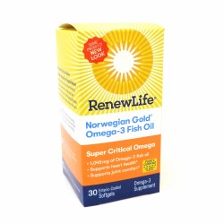 RENEW LIFE Norweigan Gold Omega-3 Fish Oil Super Critical Omega, 30 softgels