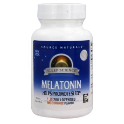 SOURCE NATURALS Melatonin 1 mg, Orange Flavor, 200 lozenges