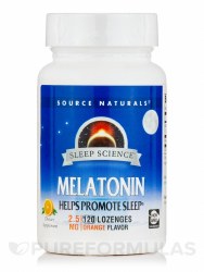 SOURCE NATURALS Melatonin 2.5 mg, Orange Flavor, 120 lozenges