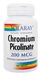 SOLARAY Chromium Picolinate, 200 mcg - 100 Tablets