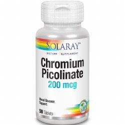 SOLARAY Chromium Picolinate 200 mcg, 50 tablets