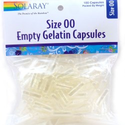 SOLARAY Empty Gelatin Capsules Size 00, 100 capsules