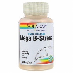 SOLARAY Mega B-Stress, 120 Vegetarian Capsules