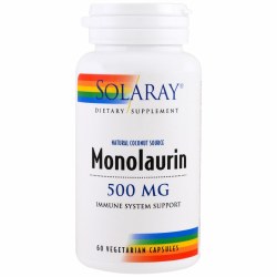 SOLARAY Monolaurin, 500 mg - 60 Vegetarian Capsules