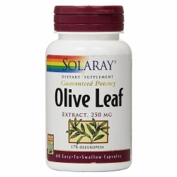 SOLARAY Olive Leaf Extract, 250 mg - 60 Capsules