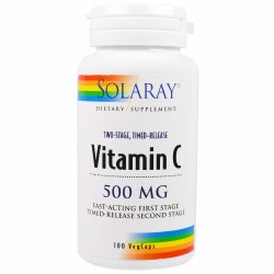 SOLARAY Vitamin C Timed Release, 500 mg - 100 Capsules