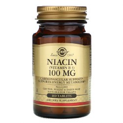 SOLGAR Niacin 100 mg, 100 tablets