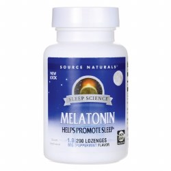 SOURCE NATURALS Melatonin 1 mg, Peppermint Flavor, 200 lozenges