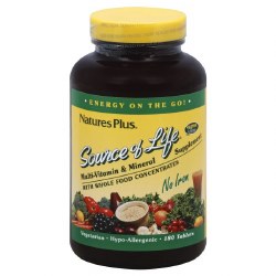 NATURE'S PLUS Source of Life® Multi-Vitamin and Mineral Supplement No Iron, 180 Mini Tablets