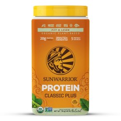 SUNWARRIOR Classic Plus Plant-Based Protein, Natural, 30 Servings
