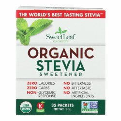 SWEETLEAF Organic Stevia, 35 packets