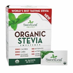 SWEETLEAF Organic Stevia, 70 packets