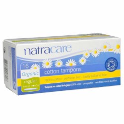 NATRACARE Organic Cotton Tampons with Applicator Regular, 16 tampons