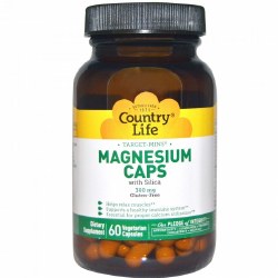 COUNTRY LIFE Magnesium Caps with Silica, 300 mg, 60 Vegetarian Capsules