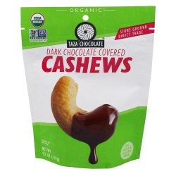 TAZA CHOCOLATE Dark Chocolate Covered Cashews, 4.2 oz