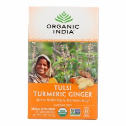 ORAGANIC INDIA Tulsi Tumeric Ginger Tea, 18 teabags