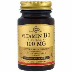 SOLGAR Vitamin B2 100 Mg Vegetable Capsules, 100 capsules