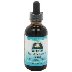 SOURCE NATURALS Wellness Herbal Resistance Liquid with Echinacea, Elderberry & Yin Chiao, 2 fl oz