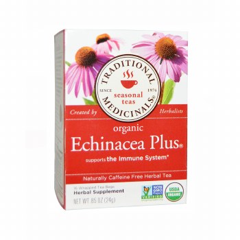 TRADITIONAL MEDICINALS Organic Echinacea Plus, 16 tea bags