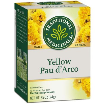 TRADITIONAL MEDICINALS Yellow Pau D'Arco Tea, 16 tea bags
